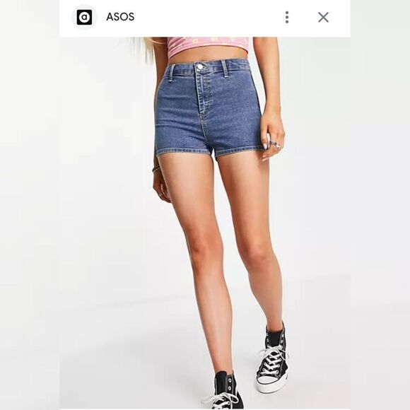 TOPSHOP Super High Waisted Joni Stretch Short Size 6P NWT - Picture 1 of 7